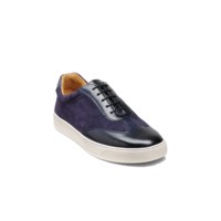 Stig - Navy Suede Calf, 6 / F / Rubber Sole