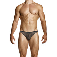 Modus Vivendi Abstract Net Low Cut Brief - Charcoal