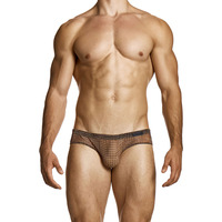 Modus Vivendi Abstract Net Super Low Rise Brief - Brown